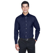 Men's Tall Crown Collection® Solid Stretch Twill Woven Dress Shirt Thumbnail