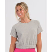 Women's French Terry Short Sleeve Cropped Crewneck Sweatshirt Thumbnail