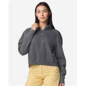 Women's Garment-Dyed Mid-Length Quarter-Zip Sweatshirt Thumbnail