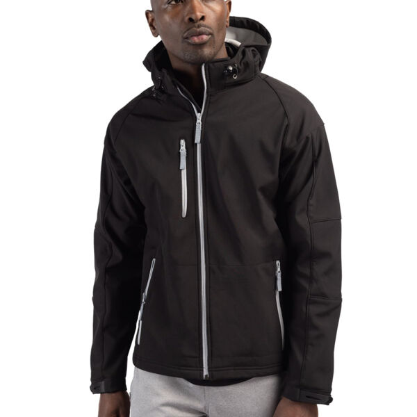 Clique Serac Stretch Softshell Hooded Full Zip Mens Jacket Thumbnail