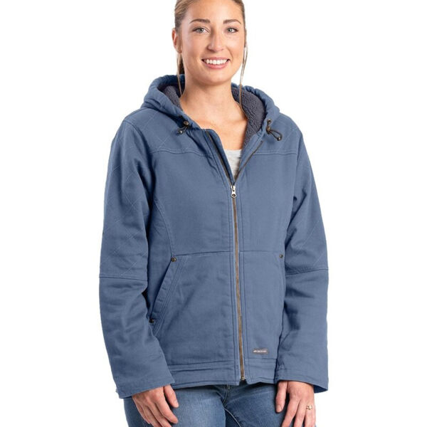 Women's Sherpa-Lined Twill Hooded Jacket Thumbnail