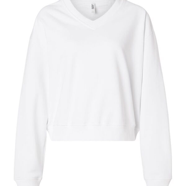 Women's French Terry V-Neck Sweatshirt Thumbnail