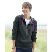 Women's Triblend Half-Zip Hooded Sweatshirt Thumbnail