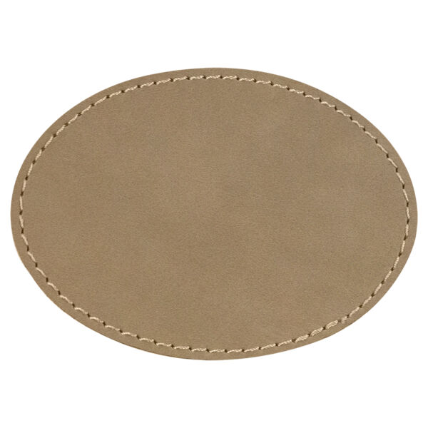3 " x 2 " Oval  Laserable Leatherette Patch with Adhesive Thumbnail