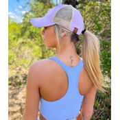 SOLID COTTON C.C HIGH PONY BALL CAP WITH SIDE NET PANELS Thumbnail