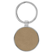 Laserable Leatherette/Metal Round Keychain Thumbnail