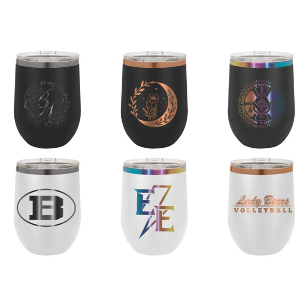 Polar Camel 12 oz. ION-Plated Stemless Wine Tumbler with Lid Thumbnail