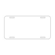 License Plate with 4 Holes 12" x 6" x .025" White Sublimatable UVSub Aluminum  Thumbnail